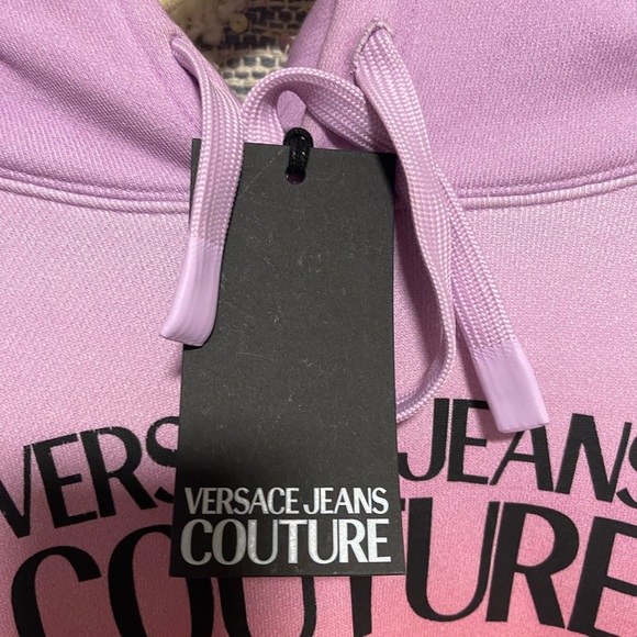 NWT VERSACE JEANS COUTURE Logo-print Gradient Hoodie - Picture 9 of 11